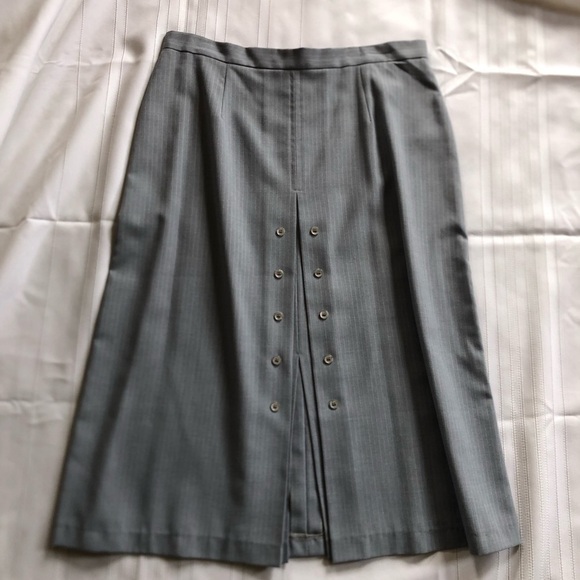 Vtg Soft Blue Pinstripe Skirt - Picture 5 of 13